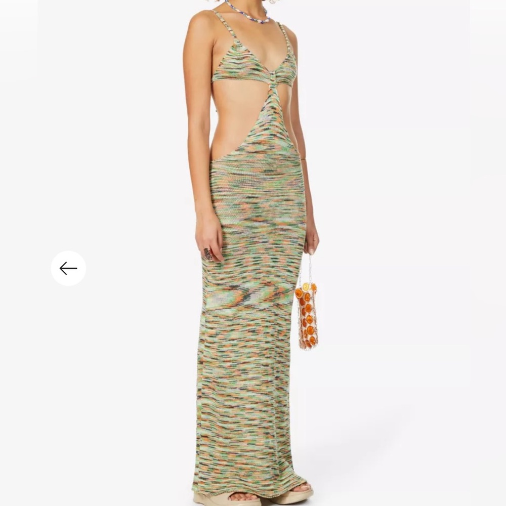 JADED LONDON
Spacedye-print cut-out knitted maxi dress, size S